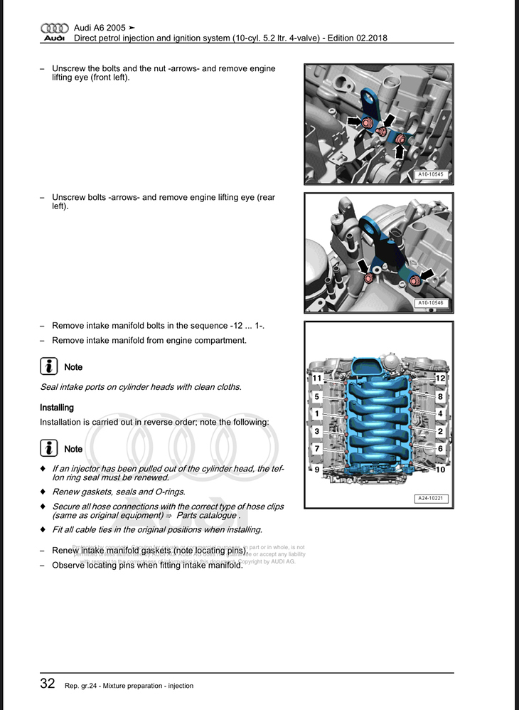 V10 Intake manifold flap delete v. lock and Cleaning A6 All/ S6 All Audi Revolution